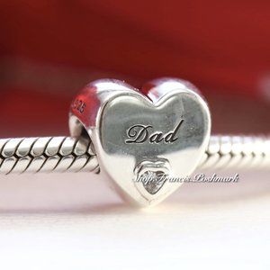 Pandora Dad's Love Silver Charm, Clear CZ 79645